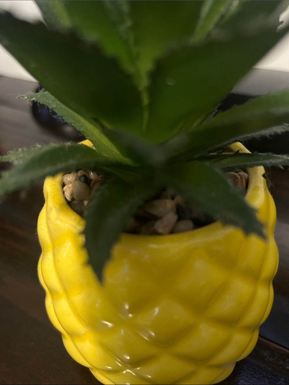Yellow Pineapple Ceramic Planter Pair - Picture 4 of 4